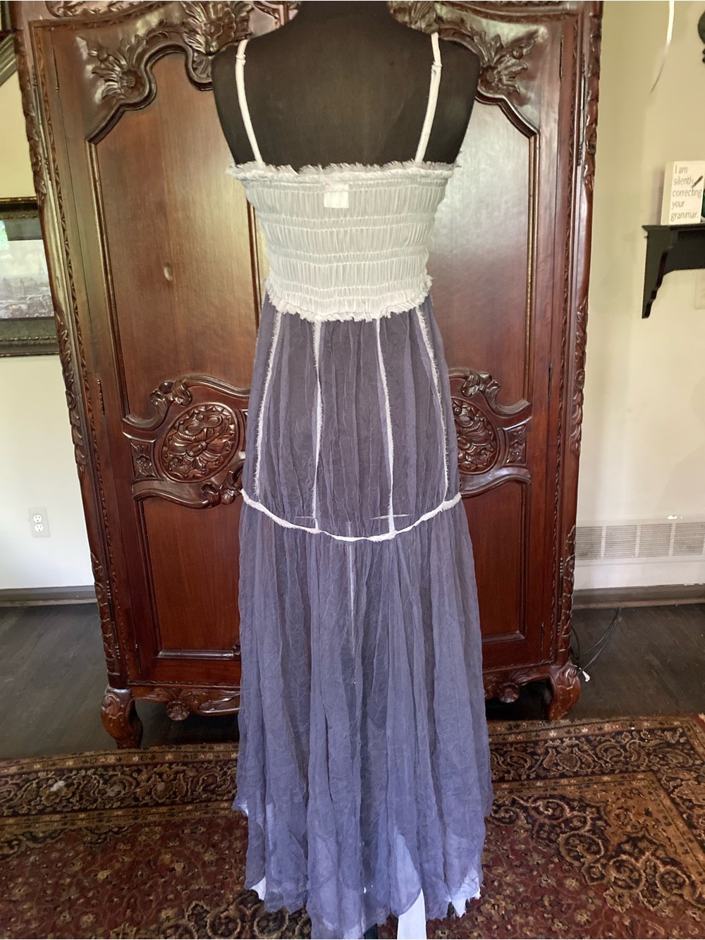 NWOT FREE PEOPLE INTIMATELY RAW TULLE MAXI SHEER MAXI SIZE M - Picture 8 of 12